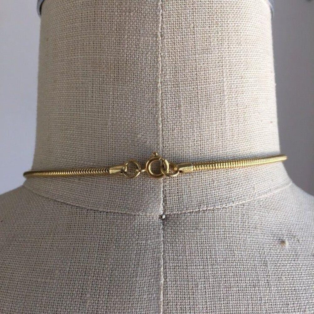 Vintage 1980s Gold Tone Pendant Necklace - Picture 4 of 5